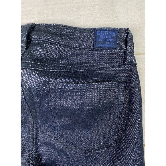 Guess Jeans Brittney Legging Womens 28 Blue Sparkly Stretch Skinny Leg Glitter - Picture 9 of 13